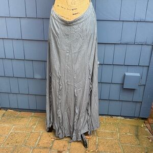 Cordelia Chic Gray Maxi Skirt large rayon ruffle